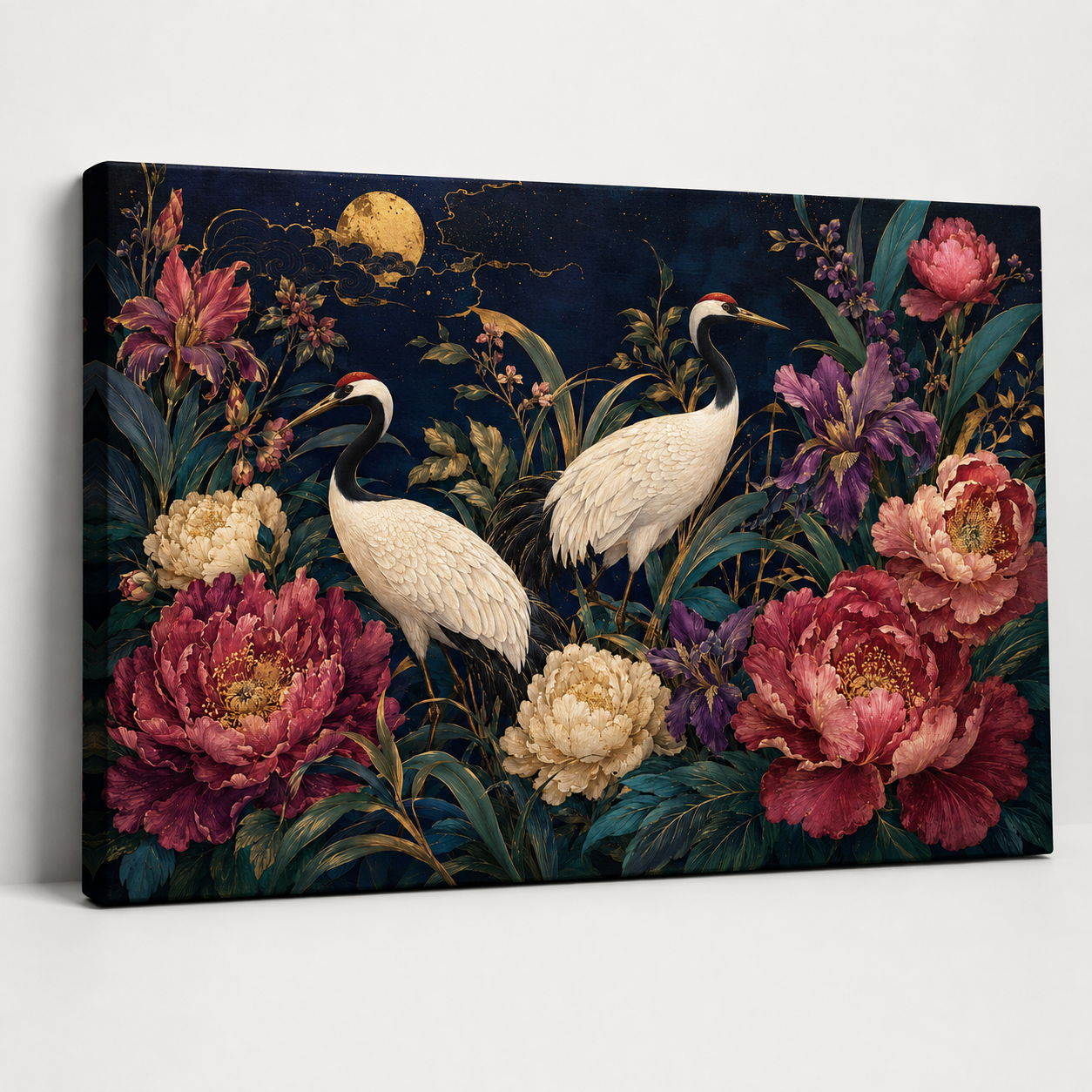 Moonlit Crane Garden