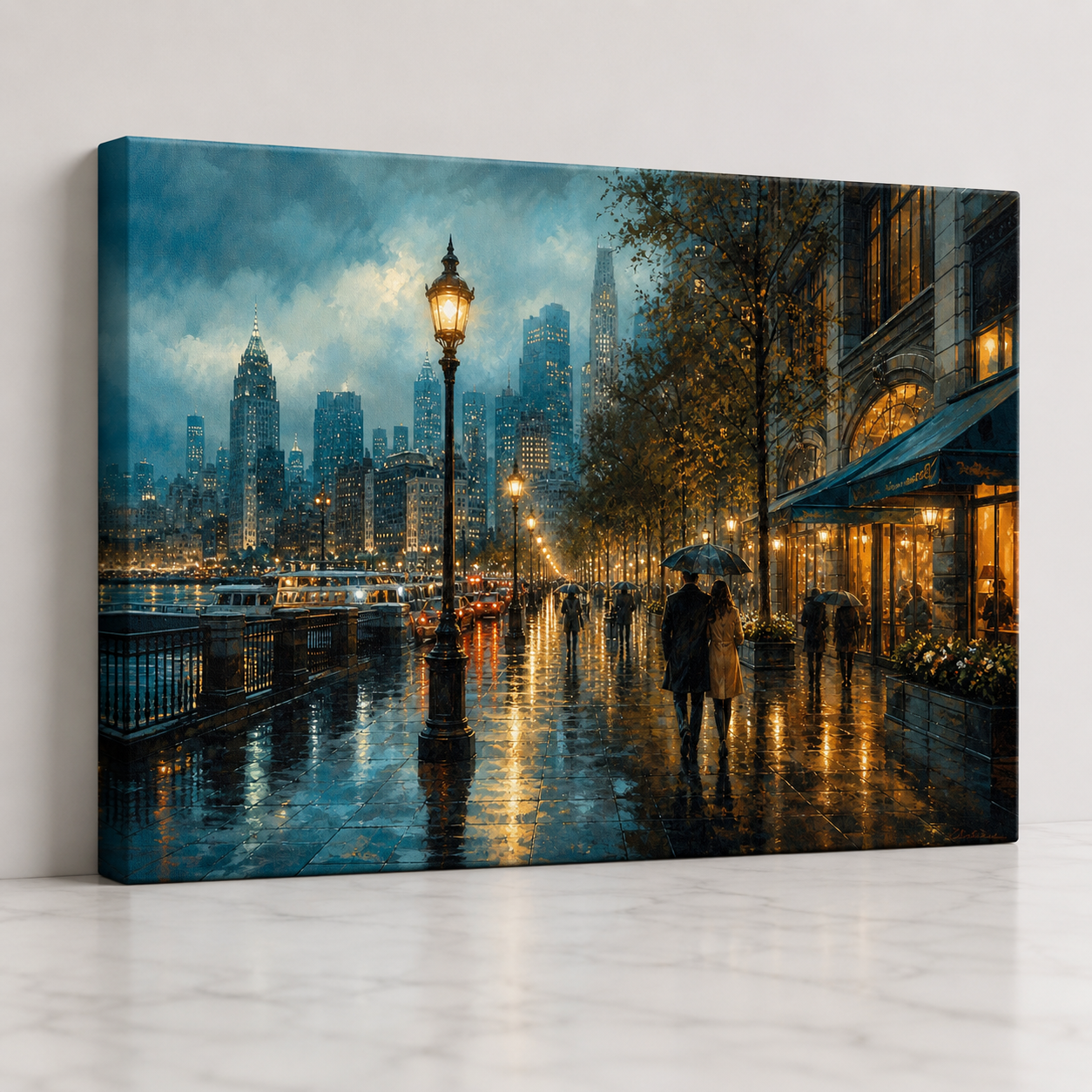 City Lights in the Rain