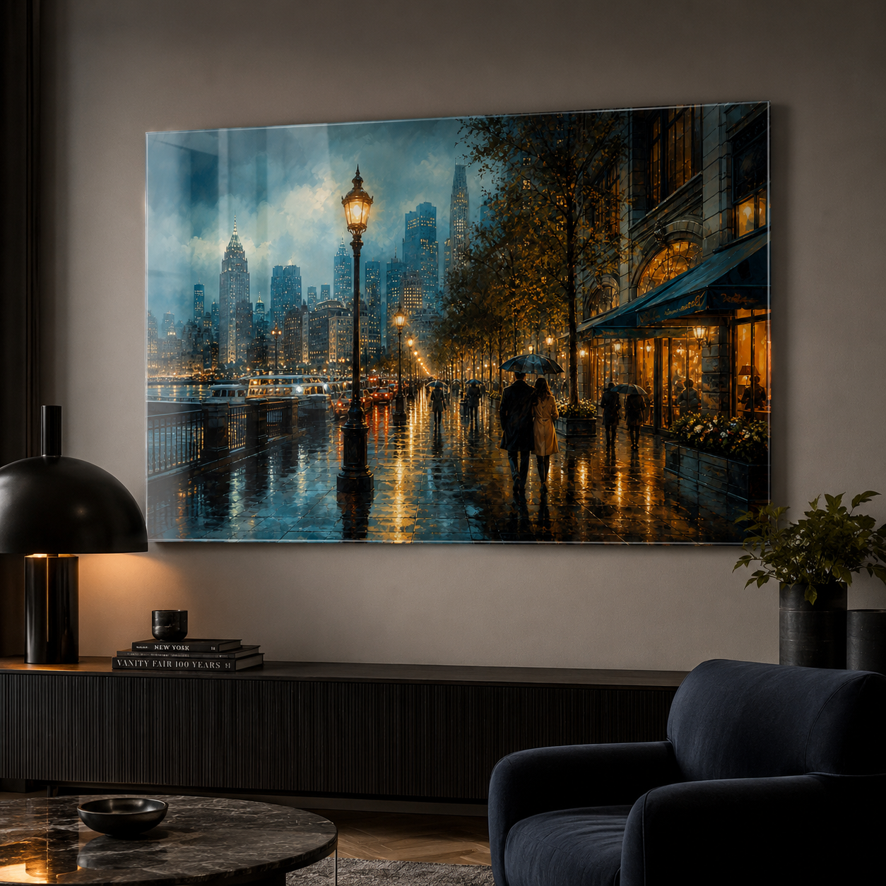 City Lights in the Rain