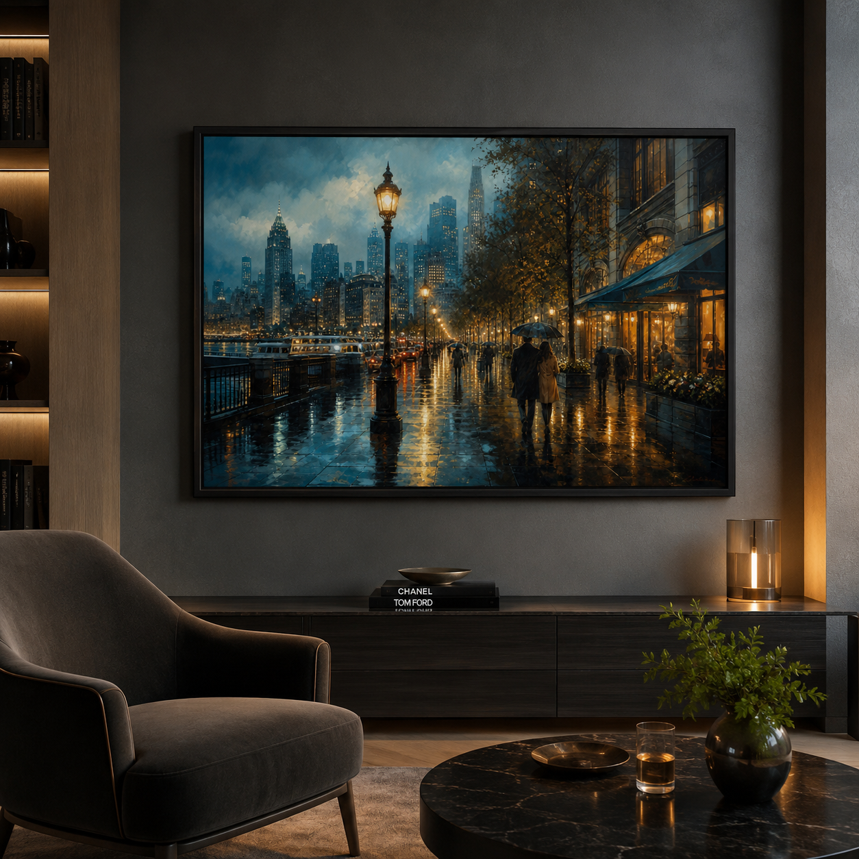 City Lights in the Rain