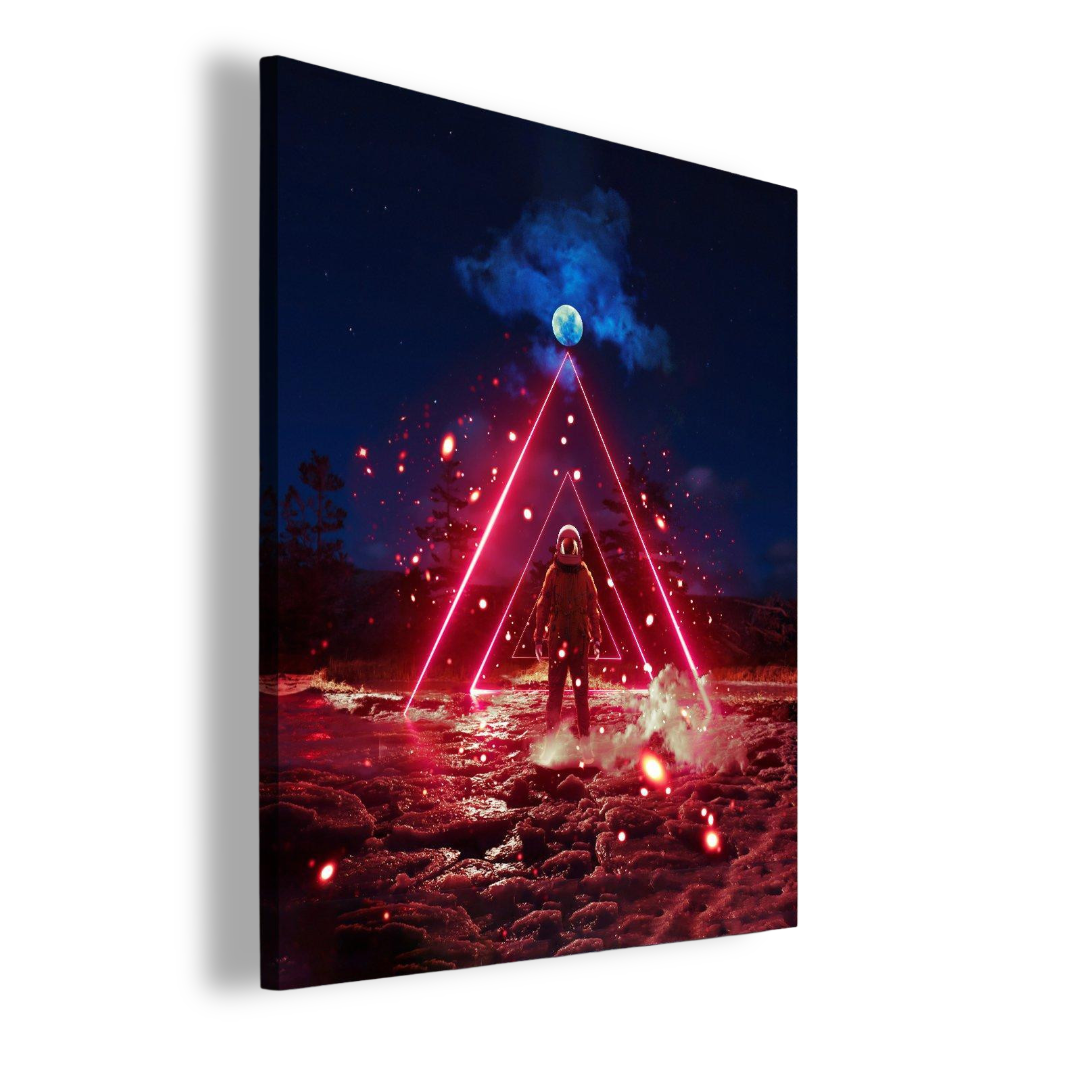 Cosm Red Abstract Wall Art Print by Lumi | Framed Canvas | Vivid Wall Decor